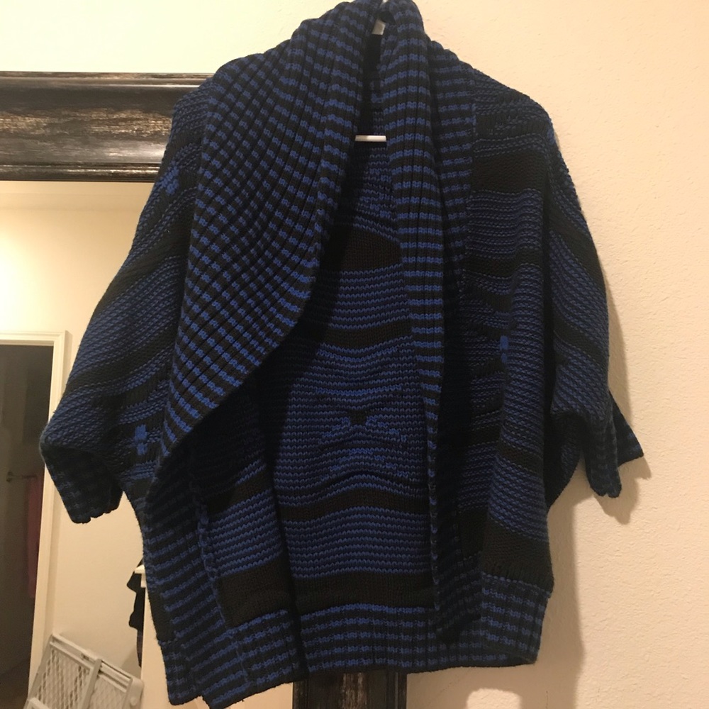 Express-  black and blue wool sweater.